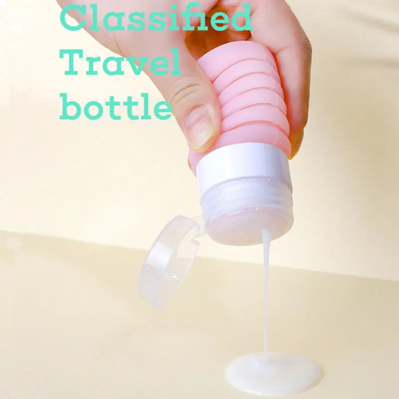 Прозрачная бутылка для жидкости складной силикагелевый прозрачный дорожный