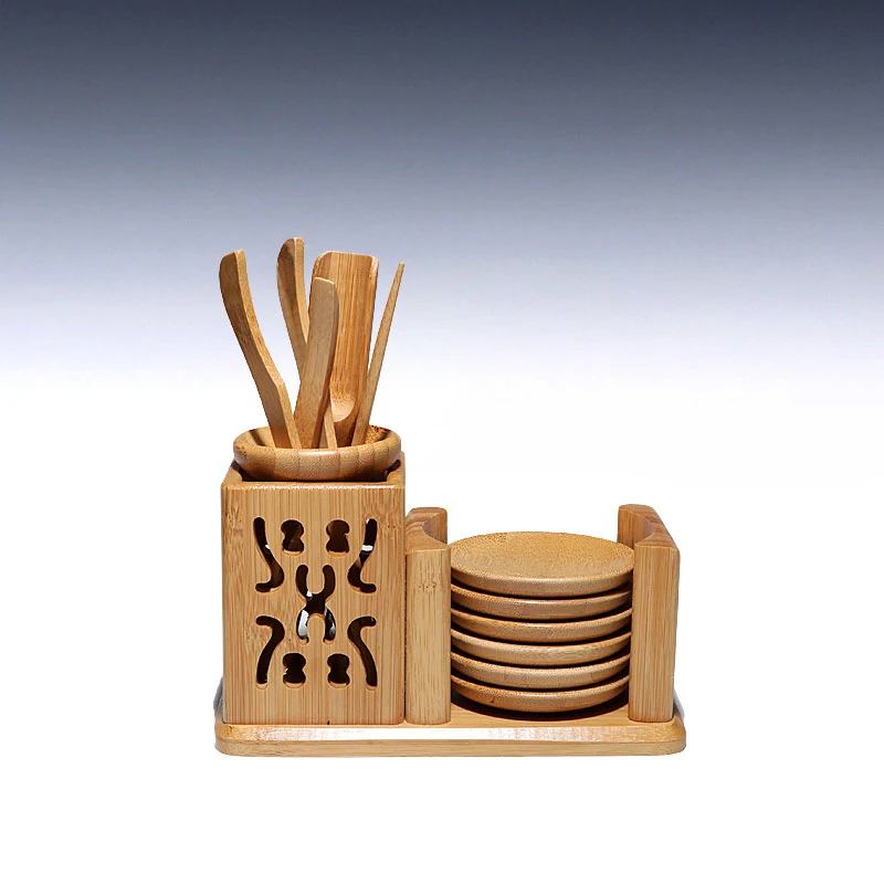

★Two 】 XiCha knife ChaZhen unbleached bamboo kung fu tea accessories tea tea four gentleman cup mat suits