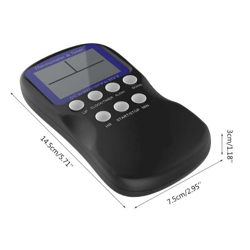 

LCD Digital Probe Oven Thermometer Kitchen Cooking Timer Clock Food Thermometer