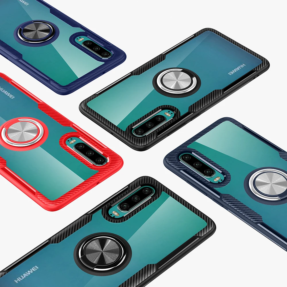 Закаленные линзы чехол Kickstand чехол Невидимый палец кольцо крышка чехол для huawei P30 P30Pro Mate20 Mate20pro P20 P20Pro P20lite