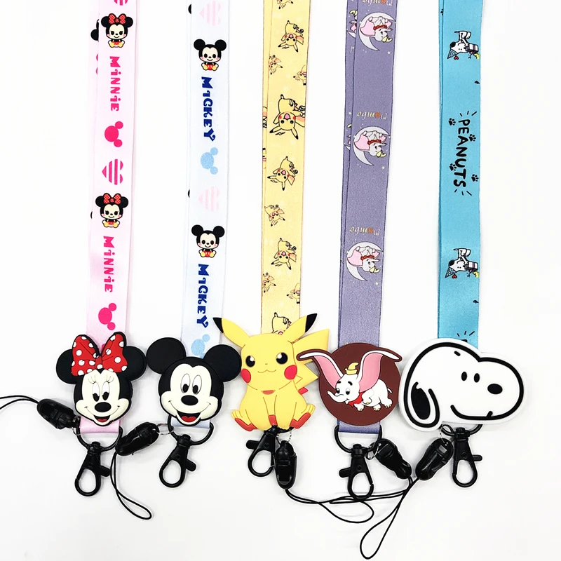 Милый мультяшный брелок ремешки на шею для ключей ID Card Pass Gym USB Phone lanyard DIY