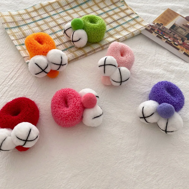 

Free Shipping Funny selling cute big eyes hair rope girl heart candy color high elastic hair tie head rope hair accessories