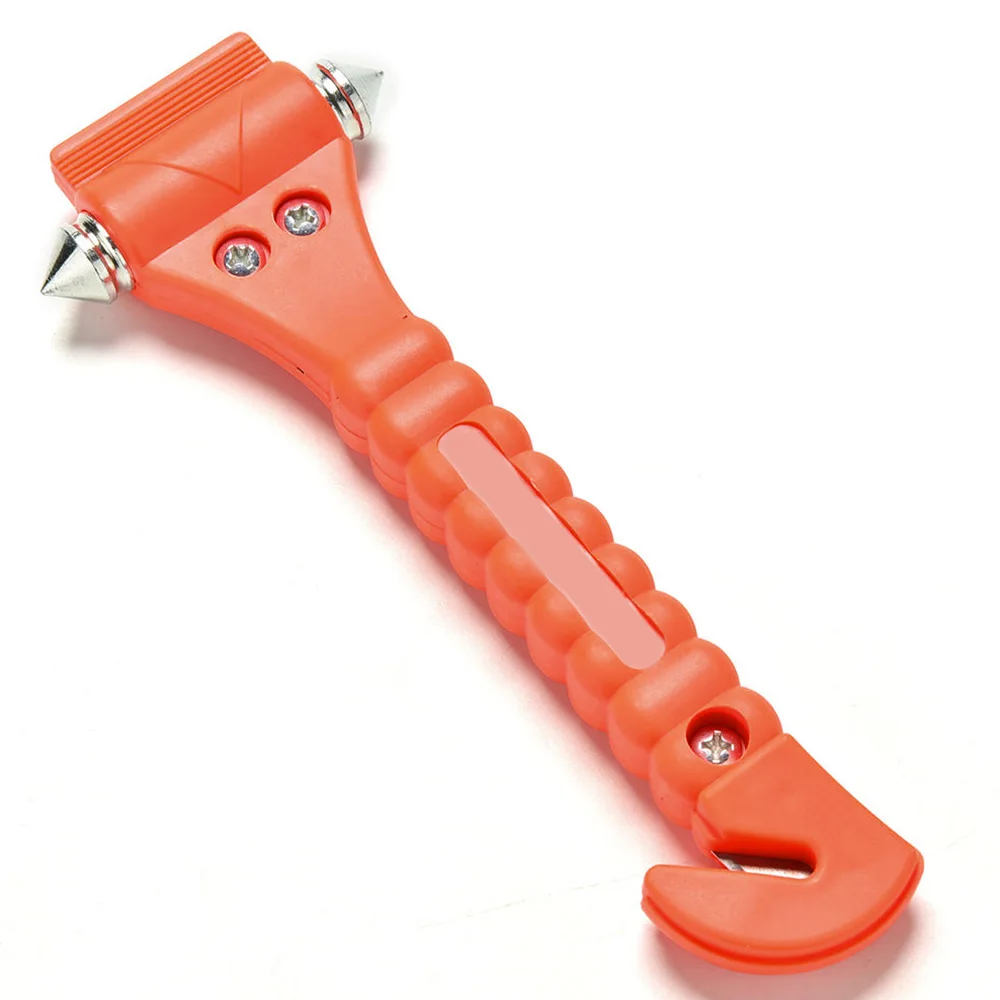 

2 In 1 Car Safety Hammer Seat Belt Cutter Emergency Hammer + Bracket Emergency Safety Hammer Carbon Steel + ABS Hand Tool