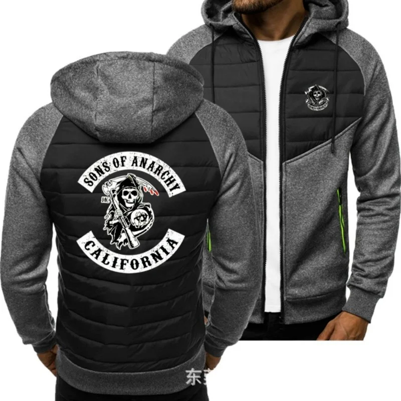 

Новинка 2021, мужские толстовки с логотипом сыновей анархии, куртка с логотипом на весну и осень, Повседневная Толстовка, толстовка с длинным ...