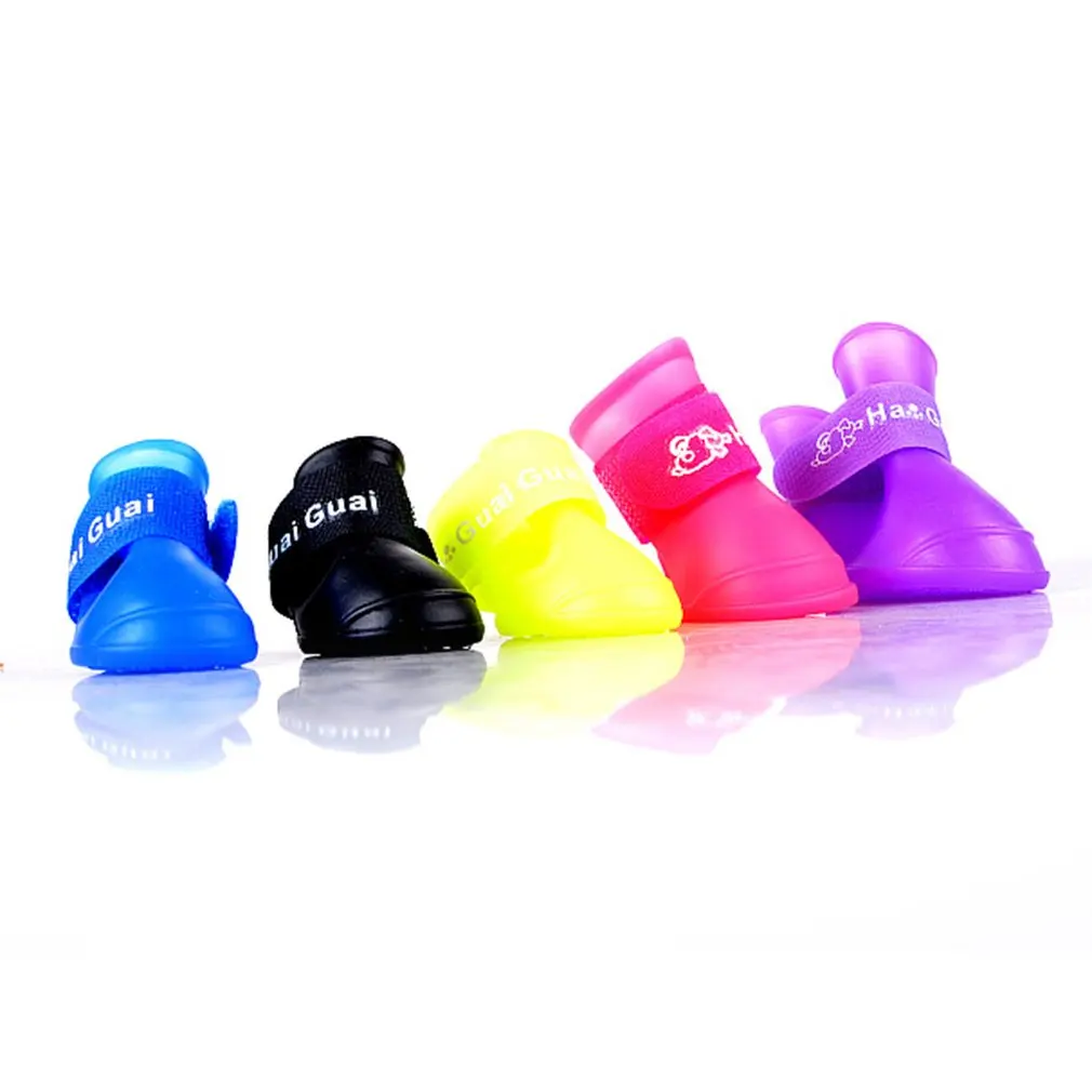 4 шт./компл. обувь для домашних животных Водонепроницаемые дождевые сапоги