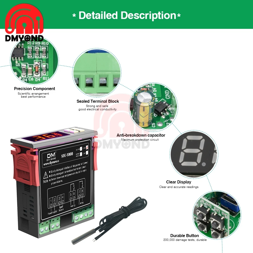 Цифровой температурный контроллер термостат постоянного тока 12 В для детской