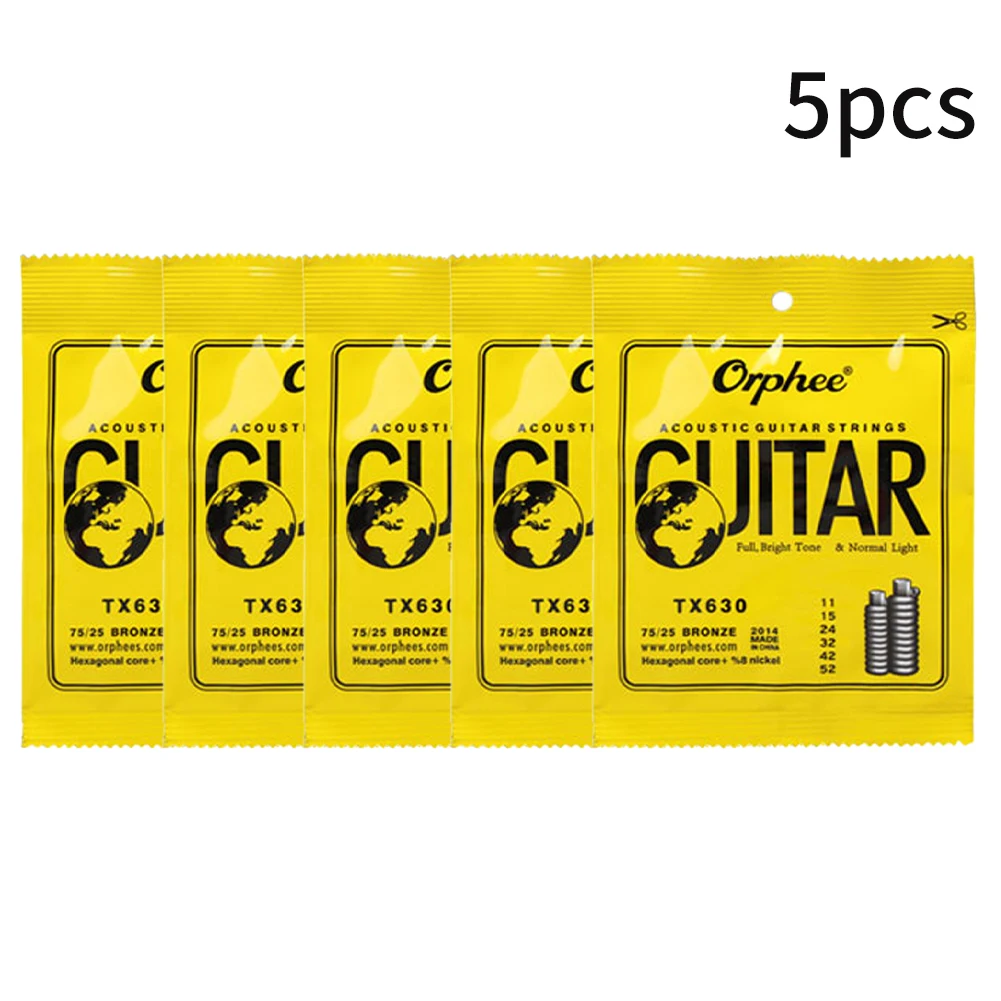 

5sets Colorful Ball-End Folk Antioxidant Phosphor Bronze Professional Super Light Rustproof Playing Acoustic Guitar Strings