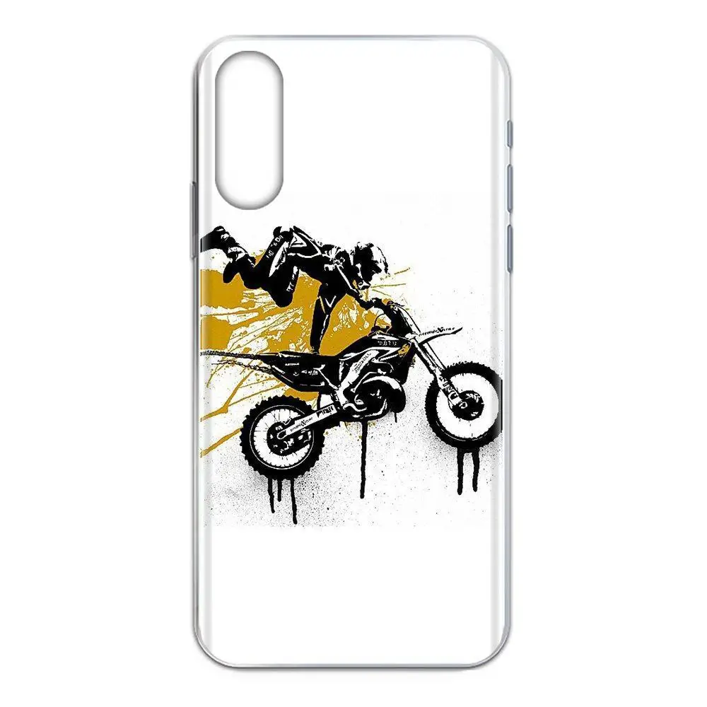 Для iPhone 11 Pro 4 4S 5 5S SE 5C 6 6S 7 8X10 XR XS Plus Max Прозрачная мягкая оболочка Moto Cross Мотоцикл