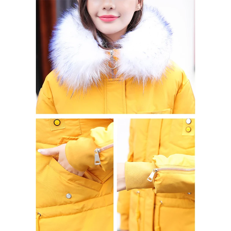 

Short Women Parkas 2020 New Winter Jacket Thicken Warm Wadded Parke Coat Female Faux Fox Fur Cotton Padded Hooded Outwear Y523