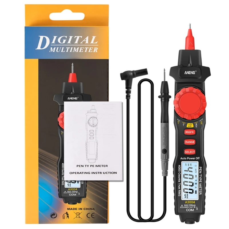 

A3004 Multimeter Non Contact Pen Type Meter 4000 Counts AC/DC Voltage Resistance Capacitance Diode Continuity Tester