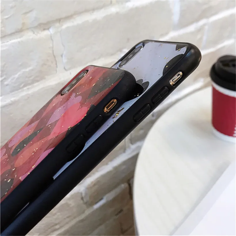 Роскошный золотой чехол из фольги с сердечком для VIVO Z5X блестками X27 Pro X20 X9 X7 Plus