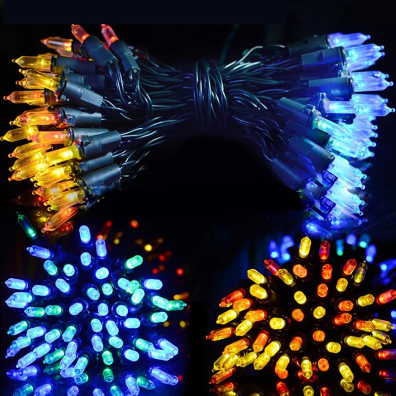 Солнечный светодиодный свет строка 100 светильник на мачте гирлянда из лампочек