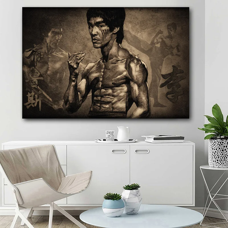 Постеры и принты портрет китайской суперзвезды кунг-фу классические обои холст