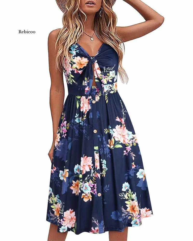 

Платье женское без рукавов, элегантное милое ажурное базовое платье на бретельках с бантиками, в стиле ампир