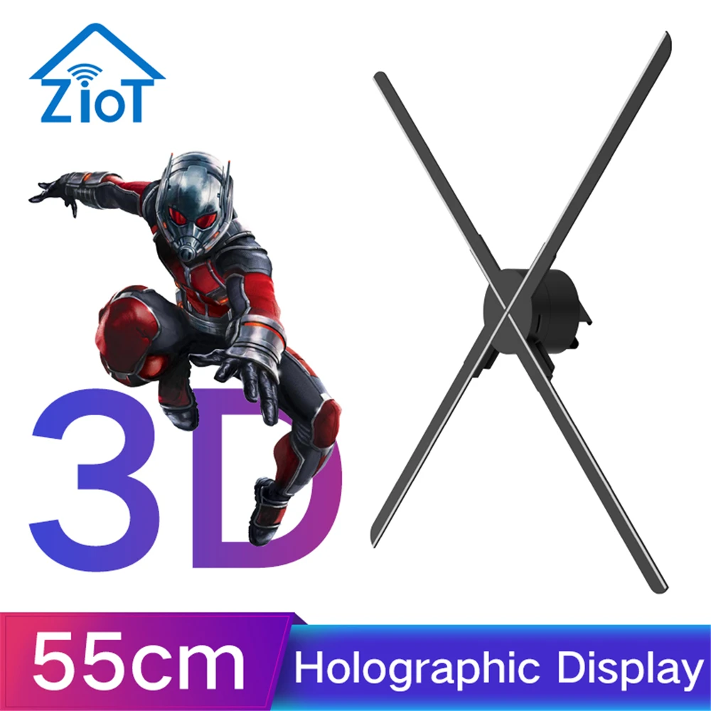 ZIoT 65cm B 3D голографический светодиодный вентилятор проектор голограмма рекламная