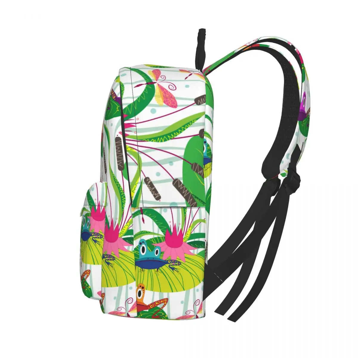 Funny Cartoon Frogs Sitting On Leaves 2021 Backpack Unisex Bag Fashion Travel School Shoulder | Багаж и сумки