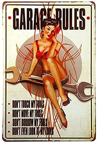 

Xuship PiN Up GiRl Posters Garage Signs for Men Light Up Garage Signs for Dad