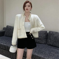 2021 early autumn new fashion chic small fragrance mohair wool celebrity coat womens tweed jacket