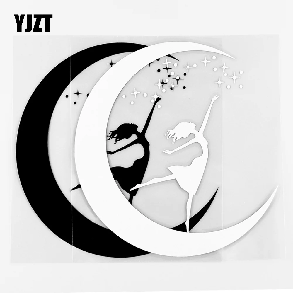 

YJZT 13.5×14.2CM Beautiful Star Moon Car Sticker Window Decoration Vinyl Decals Black / Silver 10A-0667