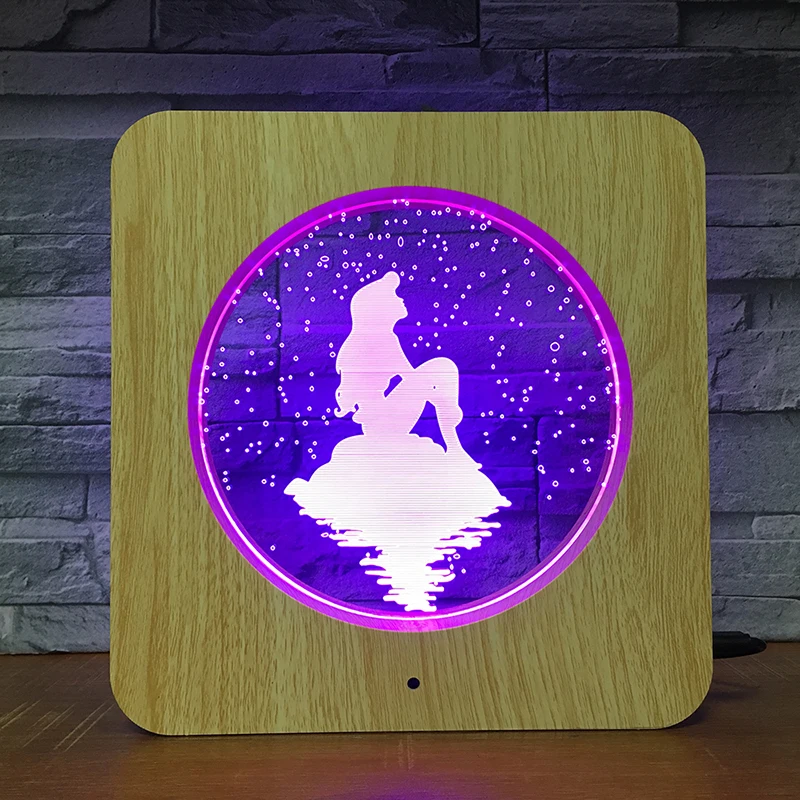 

Beauty Girl 3D LED Plastic Night Light DIY Customized Lamp Table Lamp Kids Colors Gift Home Decor DropShipping 1447