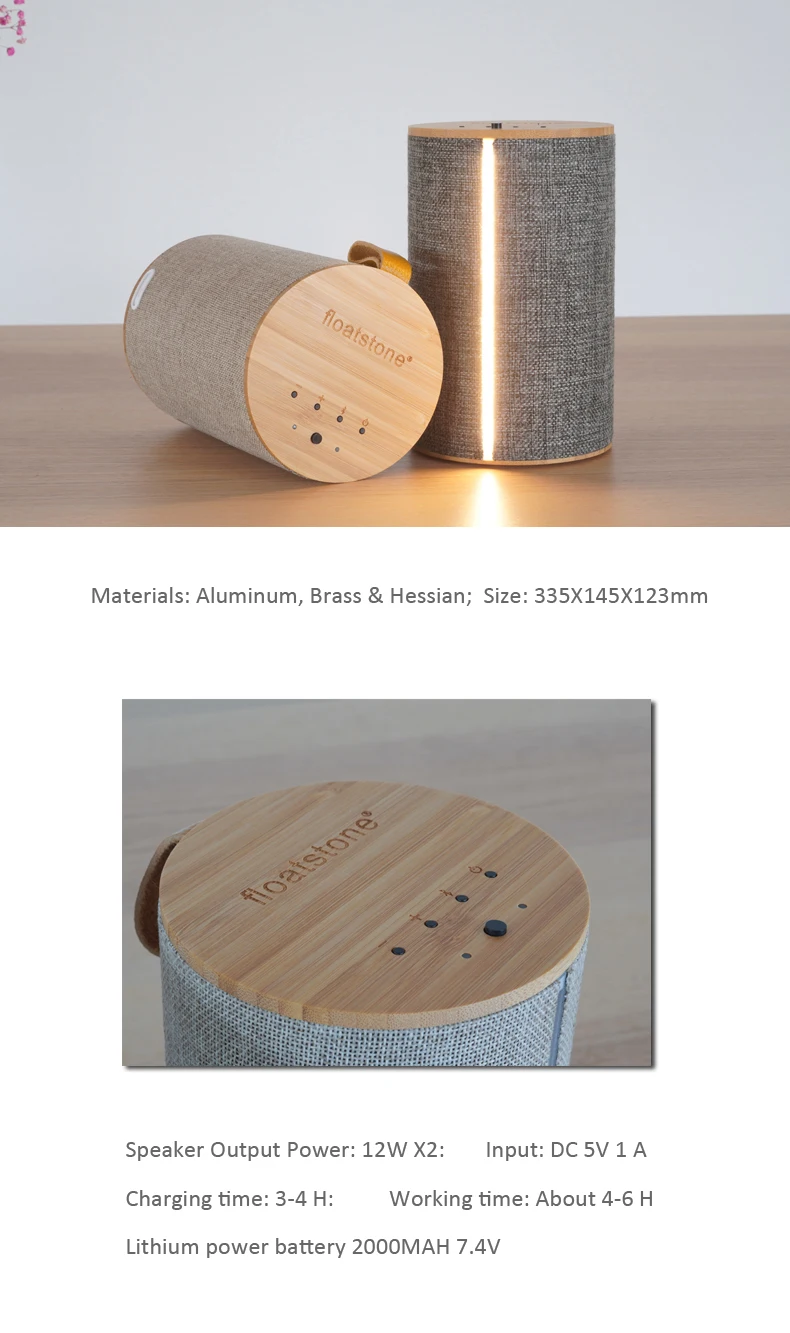 Floatstone Алюминий гессенской краткое BlueTooth объемное звучание Динамик стерео аудио