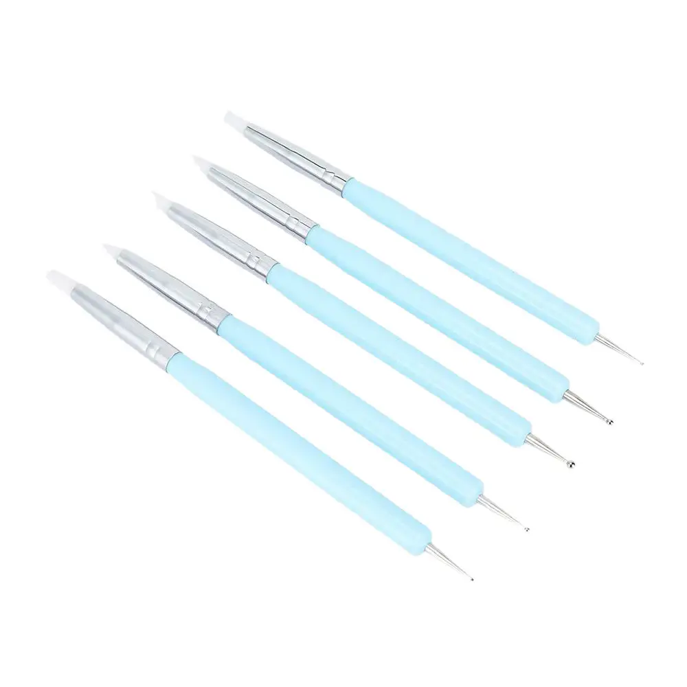 Силиконовые точечные инструменты для маникюра 5 шт./компл. ручка дизайна ногтей