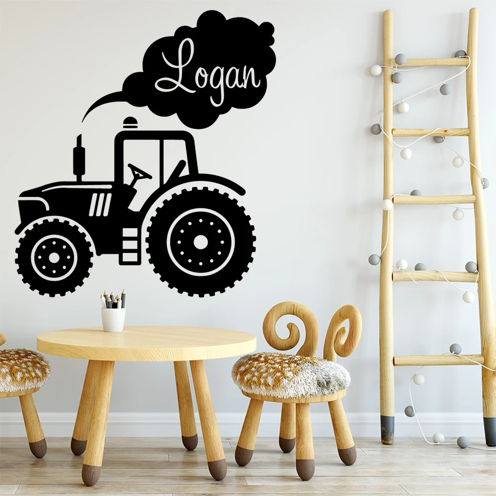 Виниловые водонепроницаемые наклейки на стену с именем автомобиля и поездом