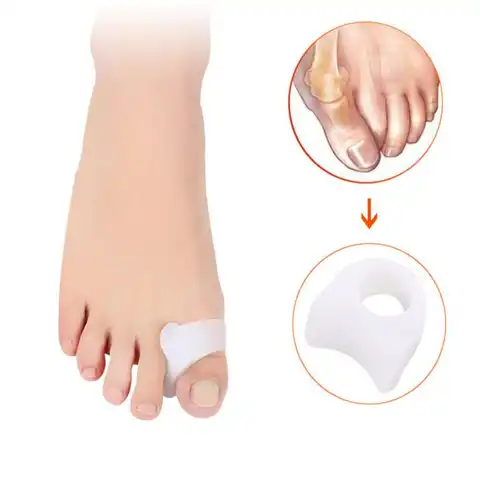 Разделитель для большого пальца ног, силиконовый корректор-выпрямитель для защитные накладки на пальцы, массажер для ног, педикюра, 2 шт.