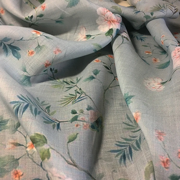 

Quality ramie tissu digital printing fabric Summer dress cheongsam shirt clothing patchwork