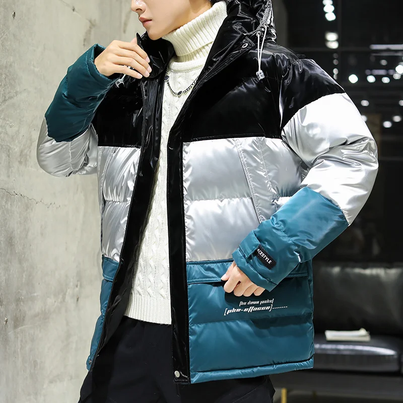 New down jacket couple short winter fashion trend 90% white duck down handsome versatile couple bread hooded coat hig quality