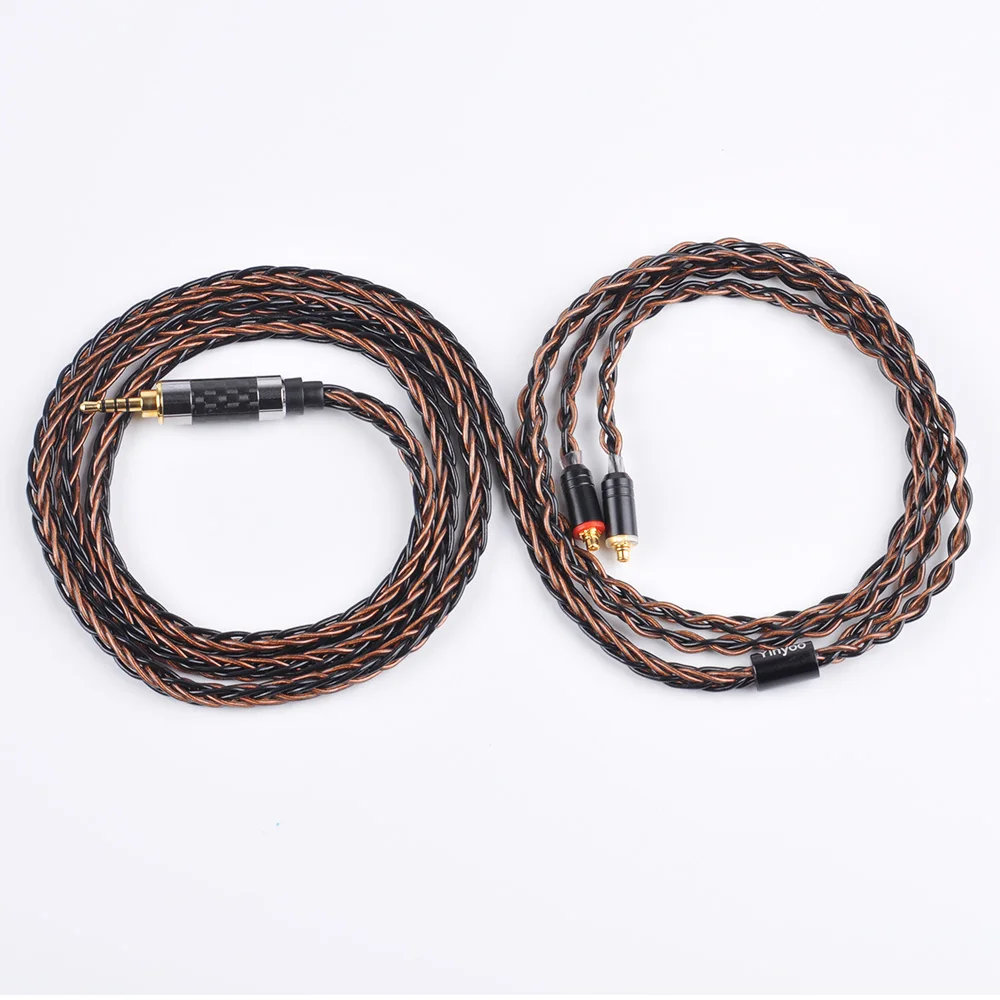 Yinyoo 3,5/4,4/2,5 мм сбалансированный MMCX для Shure SE215 se535 se846 2Pin 8 ядер посеребренный кабель для наушников для ZS10 AS10 ZSN для TRN