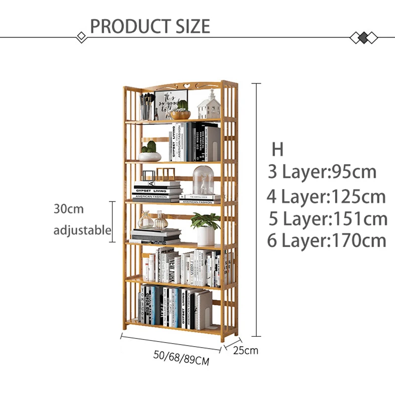 4-слойная книжная полка из твердой древесины элегантная витрина для книг полки