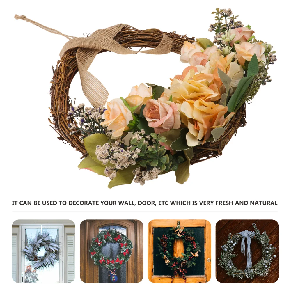 

1Pc Simulated Flower Wreath Artificial Garland Pendant Party Wreath Decoration