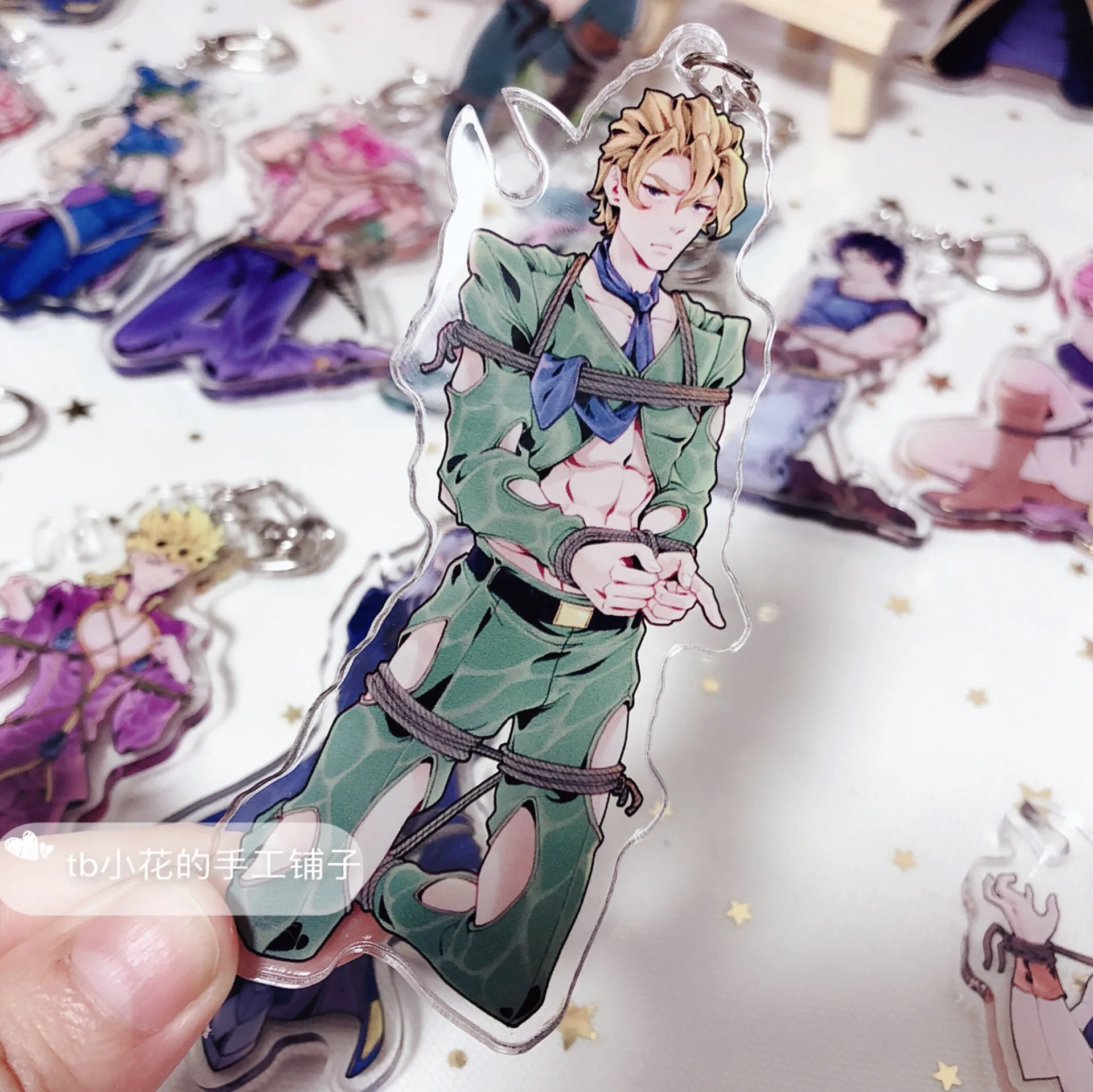 17 JOJO невероятное приключение Золотой ветер Narancia Ghirga Giorno Giovanna Сьерра-Леоне фигурка Косплей акриловый брелок Подвеска для ключей - Цвет: 17