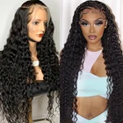 Парик для чернокожих женщин, фронтальные бразильские волнистые натуральные волосы, 30 дюймов, 13x 4