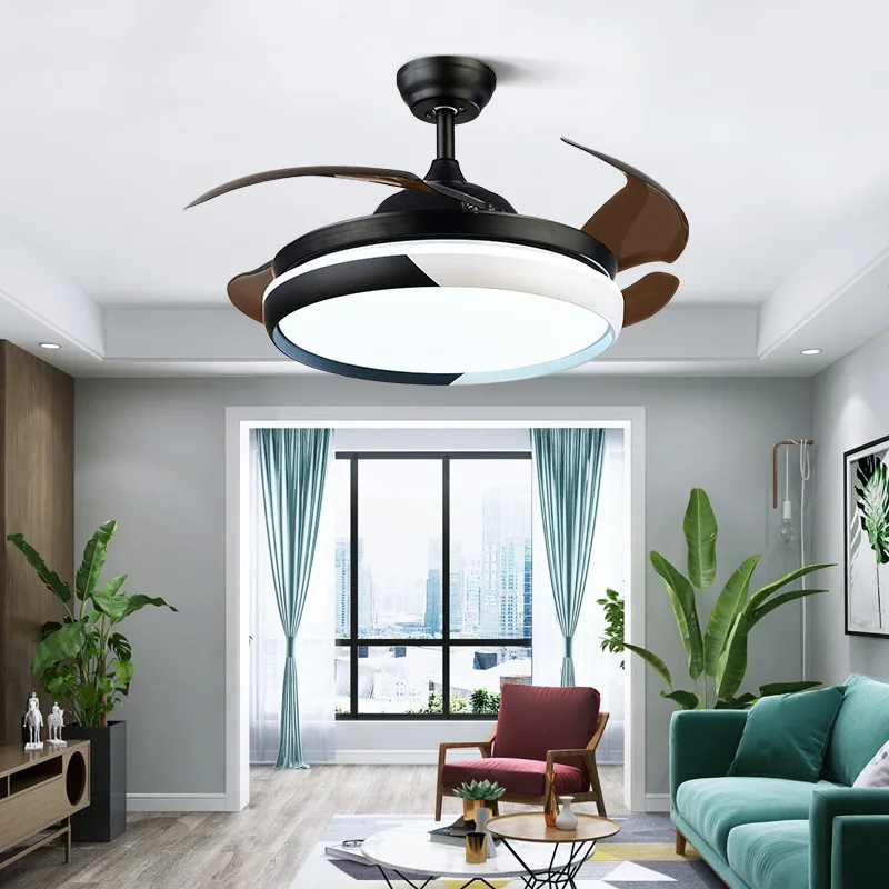 

Светодиодный потолочный вентилятор в скандинавском стиле, лампа для спальни, гостиной, ресторана, столовой, потолочные вентиляторы с диста...