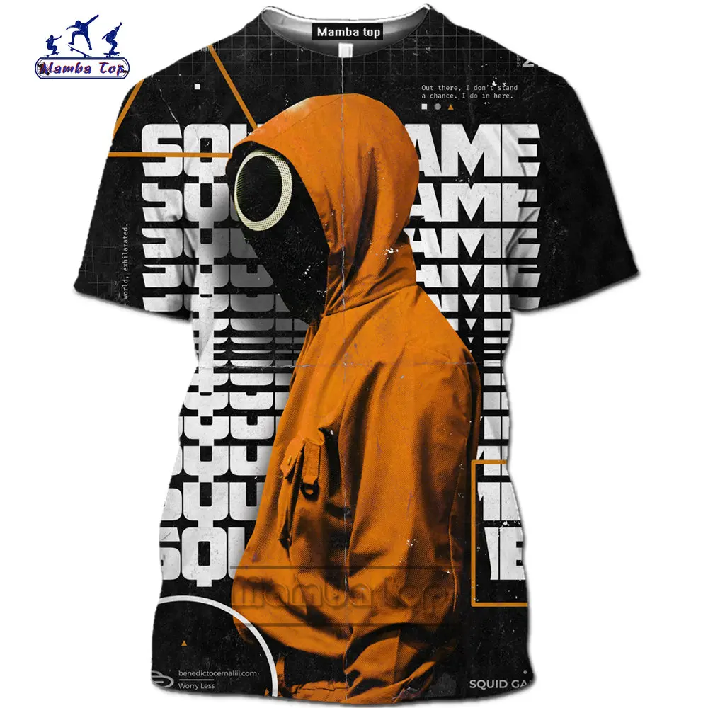 Мамба Топ кальмар игра костюм рубашка Мужчины 3D принт летняя Корейская Драма 456