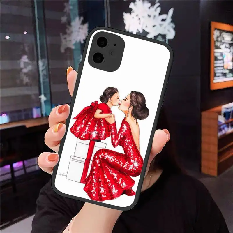 

Super Mama baby cute love Phone Cases Matte Transparent for iPhone 7 8 11 12 s mini pro X XS XR MAX Plus cover funda