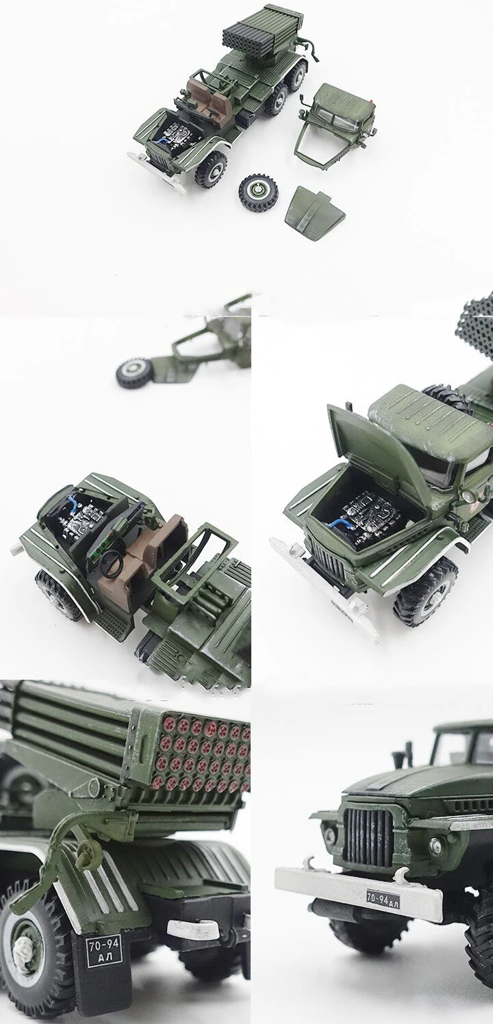 

1:72 Russian Hailstone Bm21 Multi Barrel Rocket 1970 Alloy Die Casting Diorama Finished Product Model Lifelike Children Toys Kit