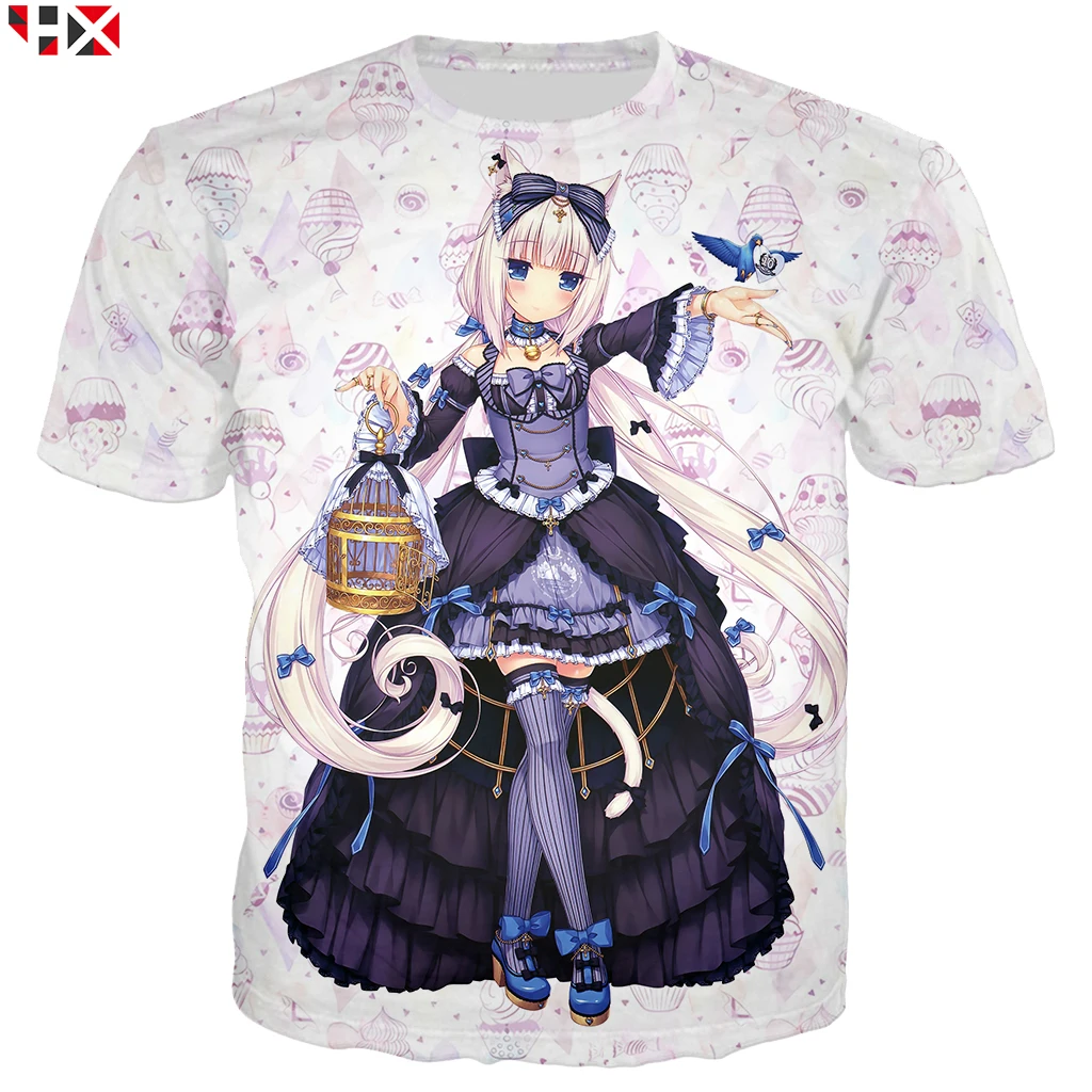 Новая мужская футболка с 3D принтом аниме некопара шоколадной ванилью Свитшот