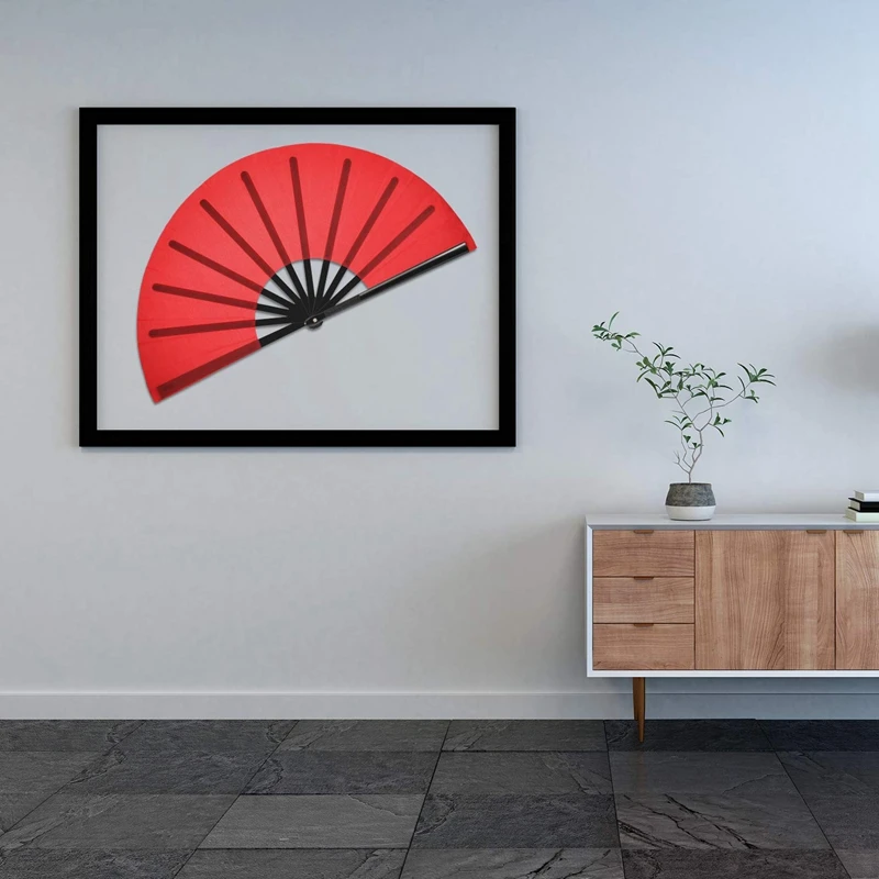 HOT-2 Pieces Large Folding Fan Nylon Cloth Handheld Chinese Kung Fu Tai Chi Decoration Fold Hand for Party F | Дом и сад