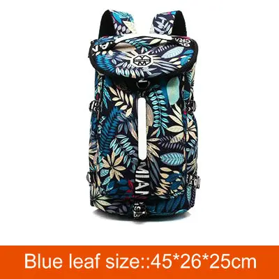 Blue leaf Спортивная сумка для мужчин, рюкзак для спортзала, Женский Большой Вместительный спортивный рюкзак, рюкзак для путешествий, сумка для хранения ноутбука, школьный рюкзак, сумки - Цвет: Blue leaf
