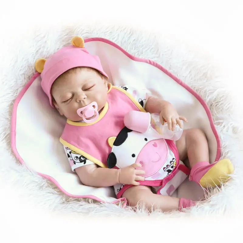

46CM Full Body Silicone Reborn Babies Doll Bath Toy Dolls Lifelike Newborn Toys Sleep Reborn Doll For Kid Toy