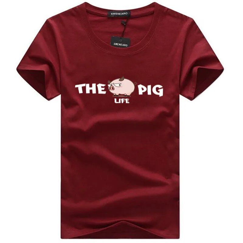 

2020 New T Shirt Men Top Quality Cotton Men Tshirt Casual Short Sleeve Alphabet Pig Print Mens T-shirt Fashion Cool T Shirt Men
