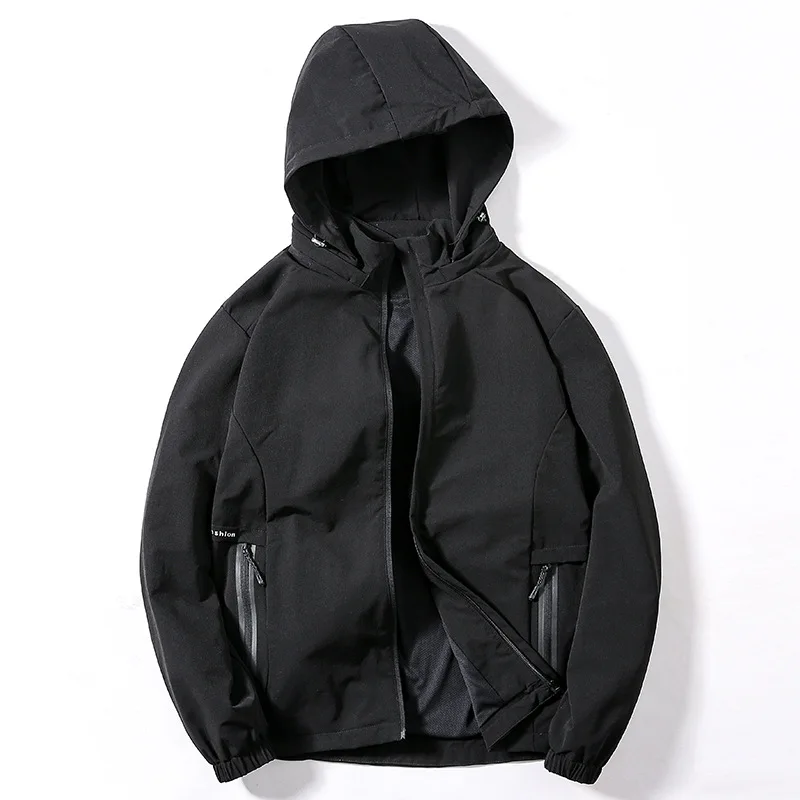 Весенняя Осенняя классическая мужская куртка-бомбер, однотонная 6XL 7XL 8XL, большой размер, повседневная нейлоновая куртка из спандекса