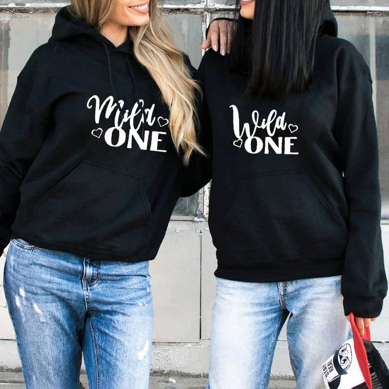 Модные толстовки Best Friends, осенне-зимние женские толстовки с капюшоном и длинным рукавом, женские пуловеры с принтом гамбургера и молока
