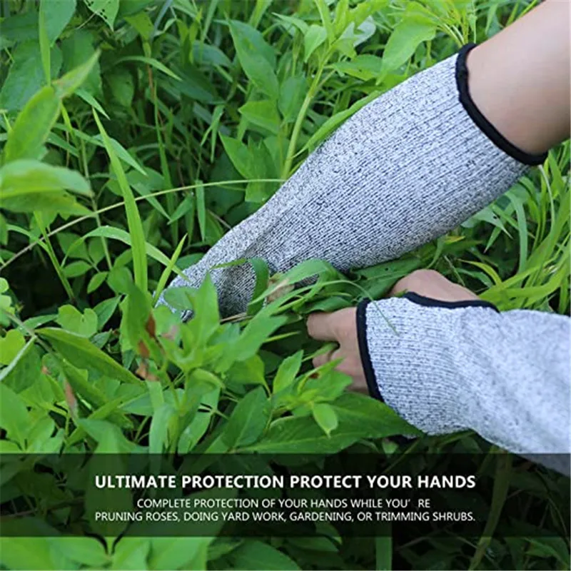 

Cut Resistant Sleeves for Arm Work Protection 18 inch Extra Long Arm Protectors with Thumb Slot Level 5 Anti Cut Safety Gloves