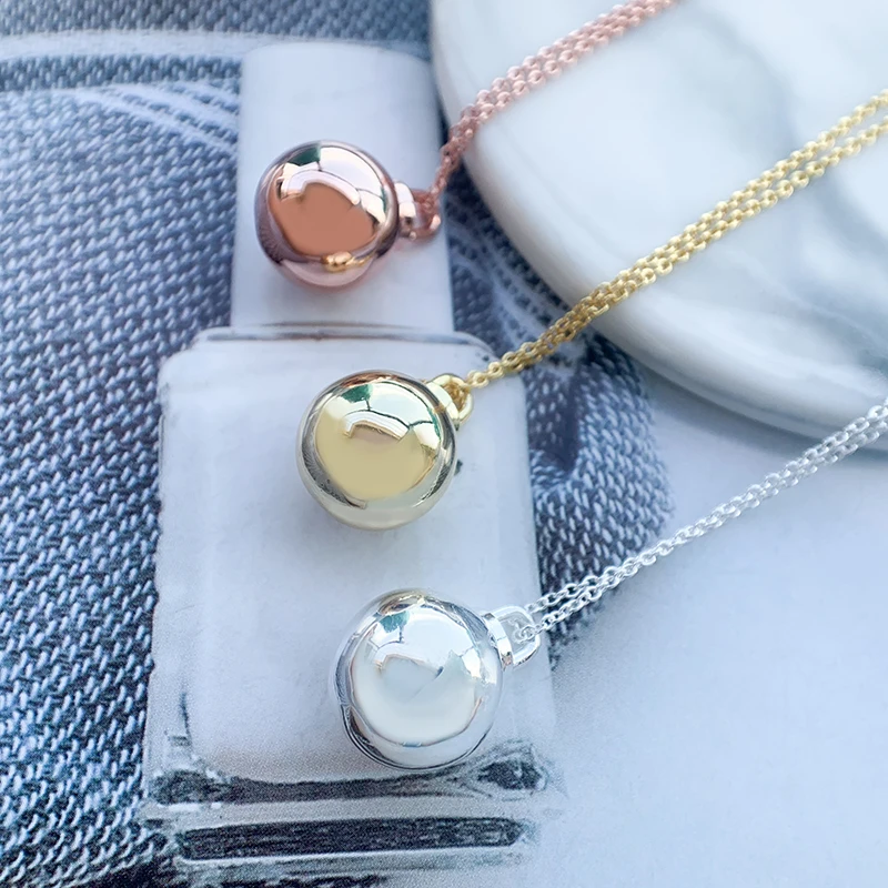 

TF 925 Sterling Silver Necklace High Quality Custom luxurious Fashion Charming Three-color Ball Necklace Couple Gift With Logo
