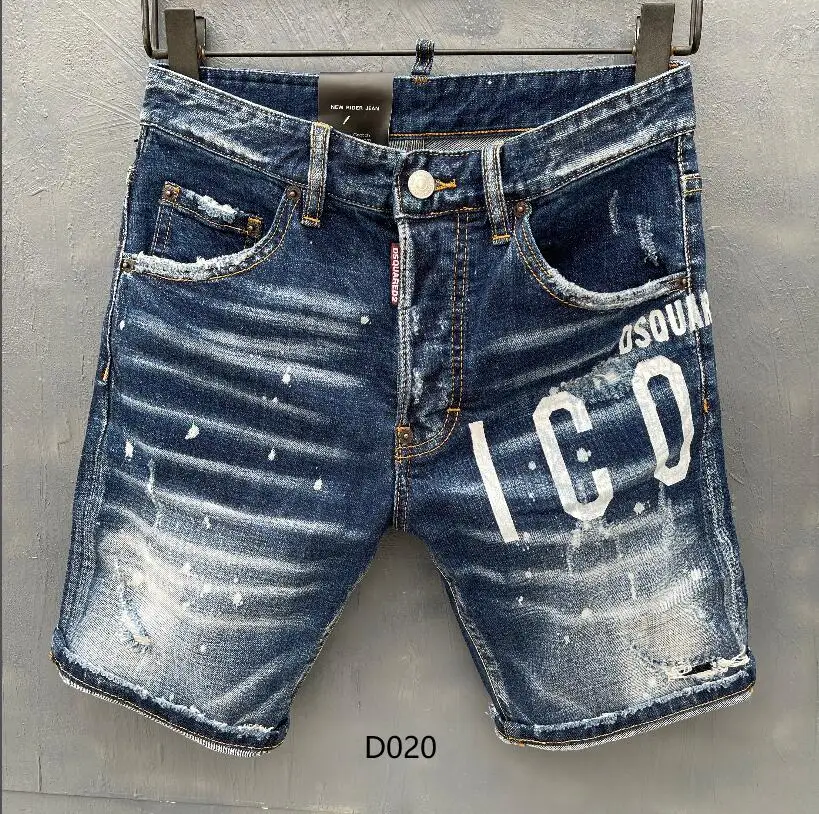summer pantalones vaqueros cortos para hombre, Shorts ajustados e informales de alta calidad, ropa DSQUARED2