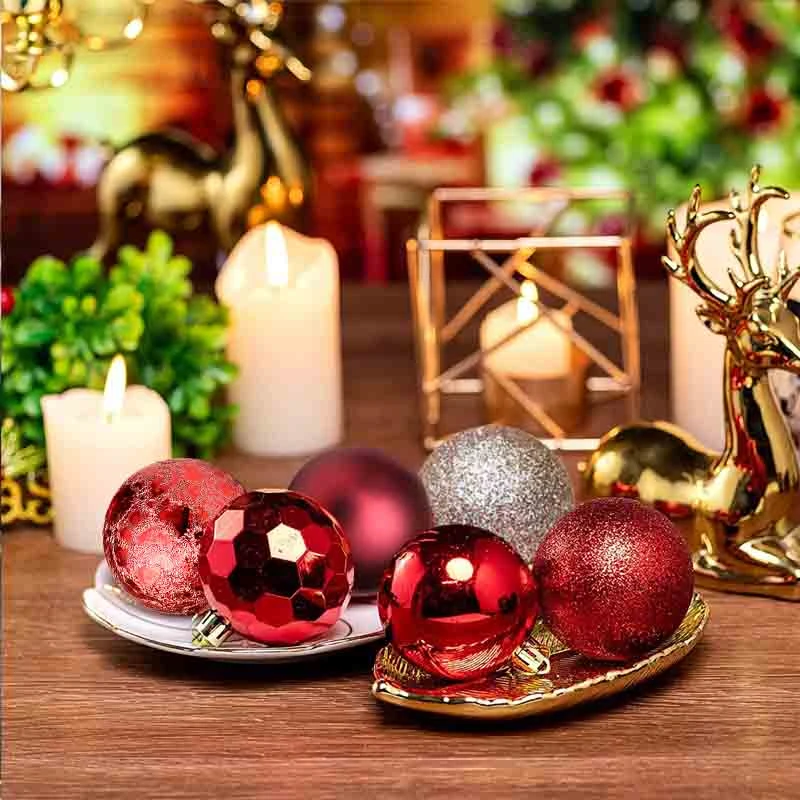 Bola de Navidad pintada de 3cm/99 piezas, decoraci&oacute;n de &aacute;rbol de Navidad, conjunto de caja de regalo colgante, decoraci&oacute;n de fiesta de cumplea&ntilde;os, boda, hogar y Navidad-5